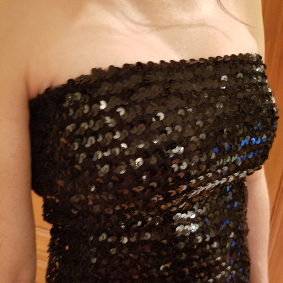 Strapless sequined top - Picture 1 of 7